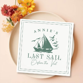 Letztes Segel vor dem Schleier Nautical Bacheloret Serviette