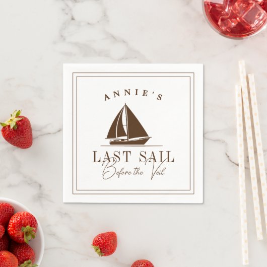 Letztes Segel vor dem Schleier Nautical Bacheloret Serviette (Beispiel)