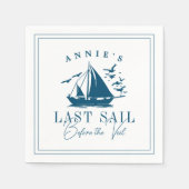 Letztes Segel vor dem Schleier Nautical Bacheloret Serviette (Vorderseite)