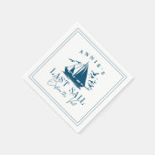 Letztes Segel vor dem Schleier Nautical Bacheloret Serviette (Ecke)