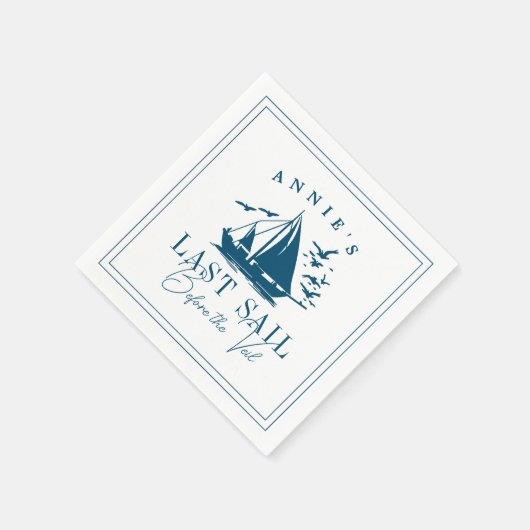 Letztes Segel vor dem Schleier Nautical Bacheloret Serviette (Ecke)