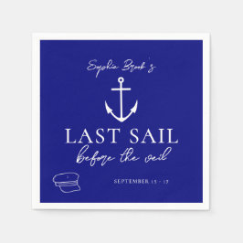 Letztes Segel vor dem Schleier Nautical Bacheloret Serviette