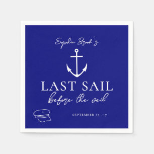 Letztes Segel vor dem Schleier Nautical Bacheloret Serviette