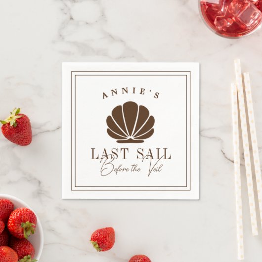 Letztes Segel vor dem Schleier Nautical Bacheloret Serviette (Beispiel)