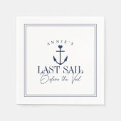 Letztes Segel vor dem Schleier Nautical Bacheloret Serviette (Vorderseite)