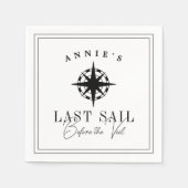 Letztes Segel vor dem Schleier Nautical Bacheloret Serviette (Vorderseite)