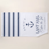 Letztes Segel vor dem Schleier Nautical Bacheloret Strandtuch (Vorderseite)