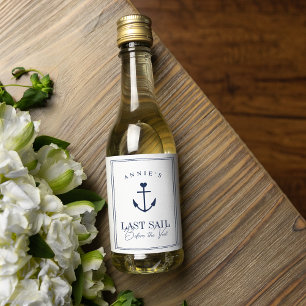 Letztes Segel vor dem Schleier Nautical Bacheloret Weinetikett