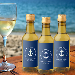Letztes Segel vor dem Schleier Nautical Wedding Mi Weinetikett
