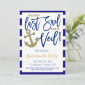 Letztes Segel vor dem Schleier Party Einladung (Stehend Vorderseite)