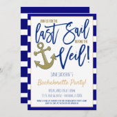 Letztes Segel vor dem Schleier Party Einladung (Vorne/Hinten)
