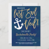 Letztes Segel vor dem Schleier Party Einladung (Vorderseite)