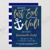 Letztes Segel vor dem Schleier Party Einladung (Vorne/Hinten)