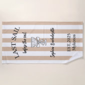 Letztes Segel vor dem Schleier | Personalisiert ne Strandtuch (Vorderseite)