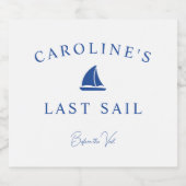 Letztes Segel vor dem Schleier Sparkling Weinetike Schaumweinetikett (Einzelnes Label)