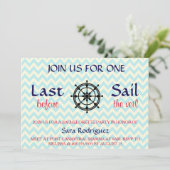Letztes Segel vor dem Veil Bachelorette Einladung (Stehend Vorderseite)
