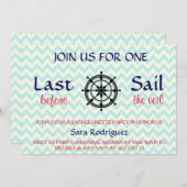 Letztes Segel vor dem Veil Bachelorette Einladung (Vorne/Hinten)