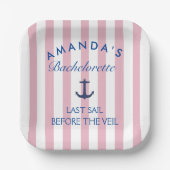 Letztes Segel vor dem Veil Bachelorette Papierplat Pappteller (Vorderseite)
