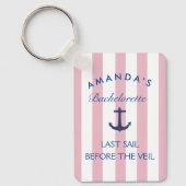 Letztes Segel vor dem Veil Bachelorette Schlüssela Schlüsselanhänger (Vorderseite)