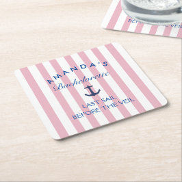 Letztes Segel vor dem Veil Bachelorette Untersetze Rechteckiger Pappuntersetzer