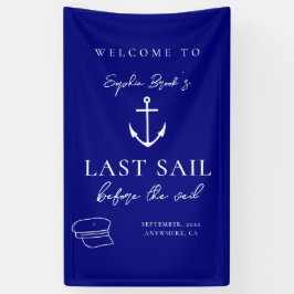 Letztes Segel vor dem Veil Bachelorette Wochenende Banner