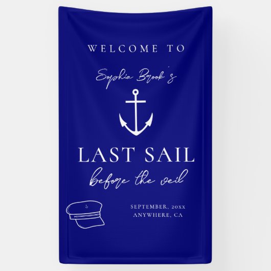 Letztes Segel vor dem Veil Bachelorette Wochenende Banner (Vertikal)