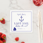 Letztes Segel vor dem Veil Bachelorette Wochenende Serviette (Beispiel)