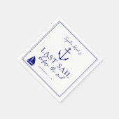 Letztes Segel vor dem Veil Bachelorette Wochenende Serviette (Ecke)