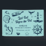 Letztes Segel vor dem Veil Beach Junggeselinnen-Ab Banner<br><div class="desc">Lassen Sie sich von diesem atemberaubenden Junggeselinnen-Abschied-Design in Ihrem Junggeselinnen-Abschied verwöhnen. Ob Sie einen Badeurlaub, einen Mädchenurlaub oder eine Verlobung mit Freunden feiern, dieses individuelle Stranddesign ist der perfekte Zusatz zu Ihrem unvergesslichen Junggeselinnen-Abschied. Fügen Sie Ihrem Junggeselinnen-Abschied eine persönliche Touch mit individuelle Name, Lage und Textoptionen hinzu, die speziell für...</div>