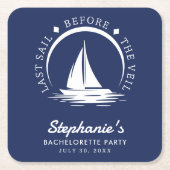 Letztes Segel vor dem Veil Blue Junggeselinnen-Abs Rechteckiger Pappuntersetzer (Vorderseite)