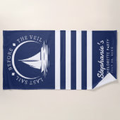 Letztes Segel vor dem Veil Blue Junggeselinnen-Abs Strandtuch (Vorderseite)