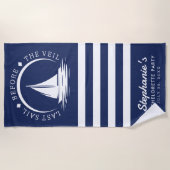 Letztes Segel vor dem Veil Blue Junggeselinnen-Abs Strandtuch (Vorderseite)