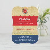 Letztes Segel vor dem Veil Glam Junggeselinnen-Abs Einladung (Stehend Vorderseite)