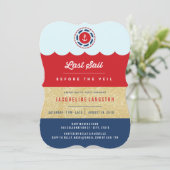 Letztes Segel vor dem Veil Glam Junggeselinnen-Abs Einladung (Stehend Vorderseite)