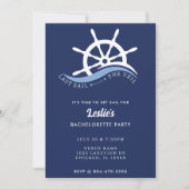 Letztes Segel vor dem Veil Helm Junggeselinnen-Abs Einladung (Vorderseite)