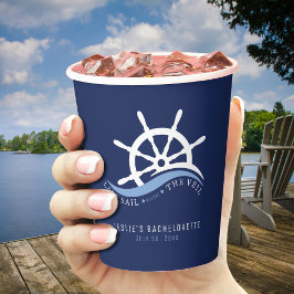 Letztes Segel vor dem Veil Helm Junggeselinnen-Abs Pappbecher