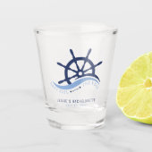 Letztes Segel vor dem Veil Helm Junggeselinnen-Abs Schnapsglas (Vorderseite)