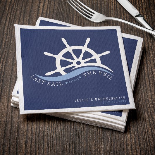 Letztes Segel vor dem Veil Helm Junggeselinnen-Abs Serviette