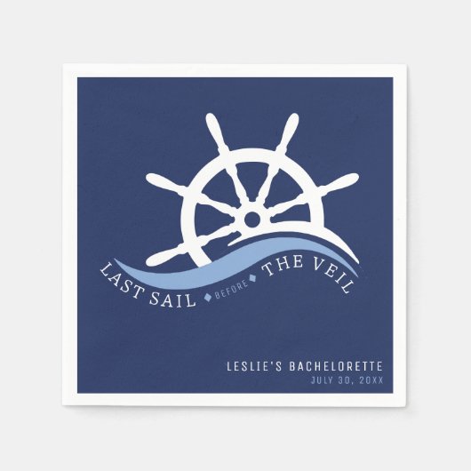 Letztes Segel vor dem Veil Helm Junggeselinnen-Abs Serviette (Vorderseite)