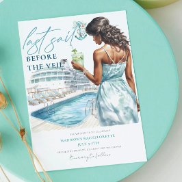 Letztes Segel vor dem Veil Lux Cruise Bachelorette Einladung