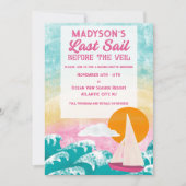 Letztes Segel vor dem Veil Sailboat Bachelorette Einladung (Vorderseite)