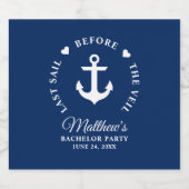 Letztes Segel vor der Veil Bachelor Party Bierflaschenetikett (Einzelnes Label)