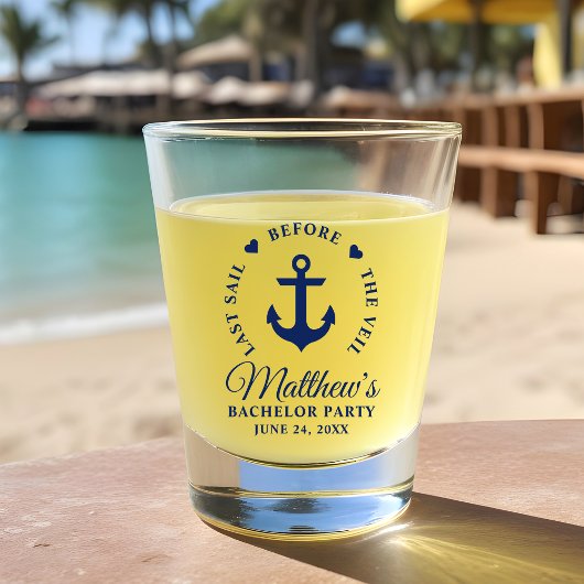 Letztes Segel vor der Veil Bachelor Party Schnapsglas