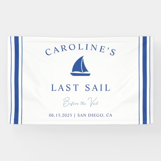 Letztes Segel vor Veil Bachelorette Wochenende Par Banner (Horizontal)