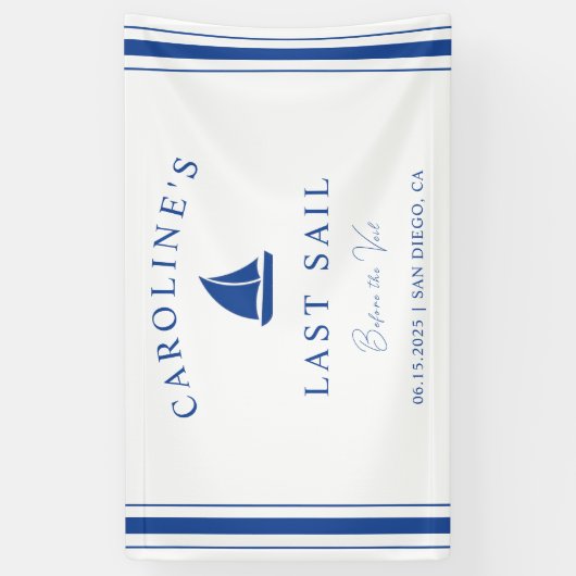 Letztes Segel vor Veil Bachelorette Wochenende Par Banner (Vertikal)