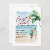 Letztes Segel vor Veil Bachelorette Wochenende Par Einladung (Vorne/Hinten)