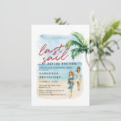 Letztes Segel vor Veil Bachelorette Wochenende Par Einladung (Stehend Vorderseite)