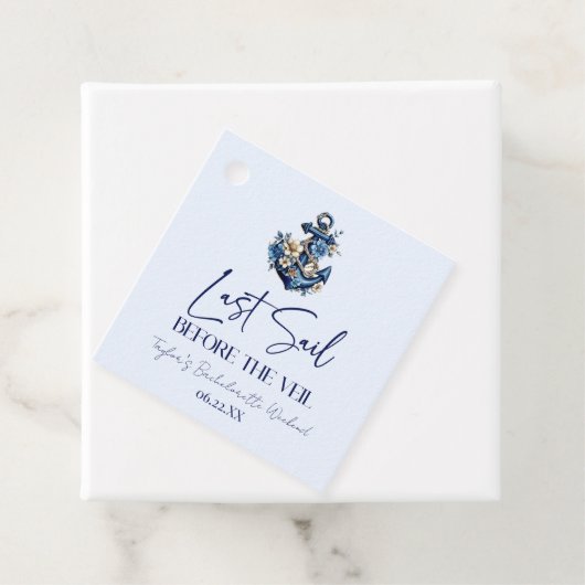 Letztes Segel vor Veil Bachelorette Wochenende Par Geschenkanhänger (Beispiel)