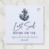Letztes Segel vor Veil Bachelorette Wochenende Par Geschenkanhänger (Rückseite)