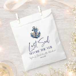 Letztes Segel vor Veil Bachelorette Wochenende Par Geschenktütchen